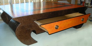 meuble Hopium orange tiroir ouvert